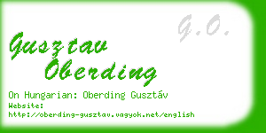 gusztav oberding business card